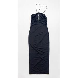 SER.O.YA Midi Length Strappy Bodycon Dress Black Size Small Sample